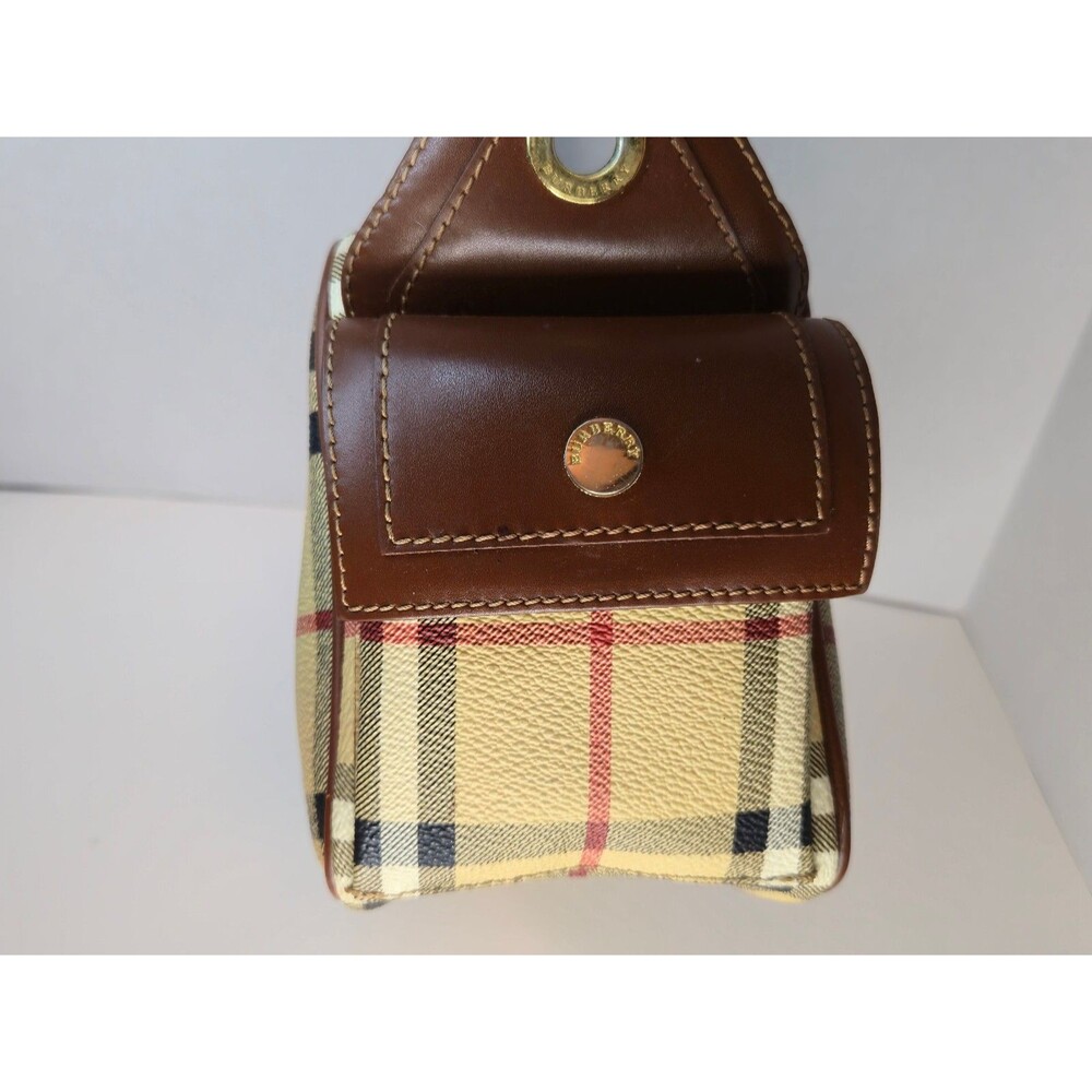 Vintage Burberry Check Handbag 2 Side Pockets Rare Style - Picture 8 of 16